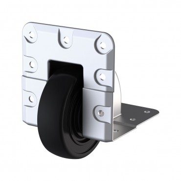 75mm Heavy Duty Edge Castor with Black Wheel
